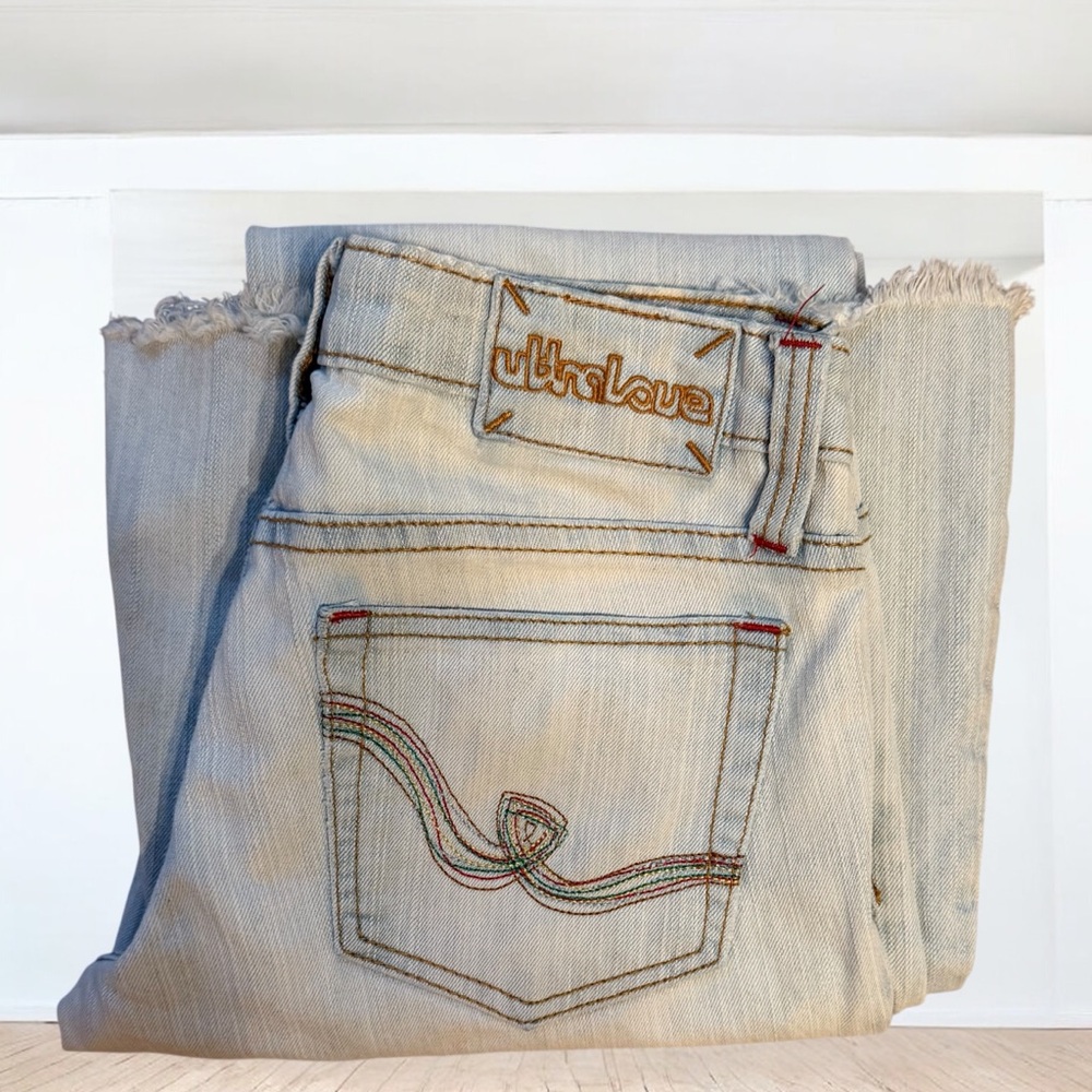 1217 Retro Ultralove Low Rise Super Flare Jeans 3R (27x31) Light Wash Stretch - Picture 14 of 14
